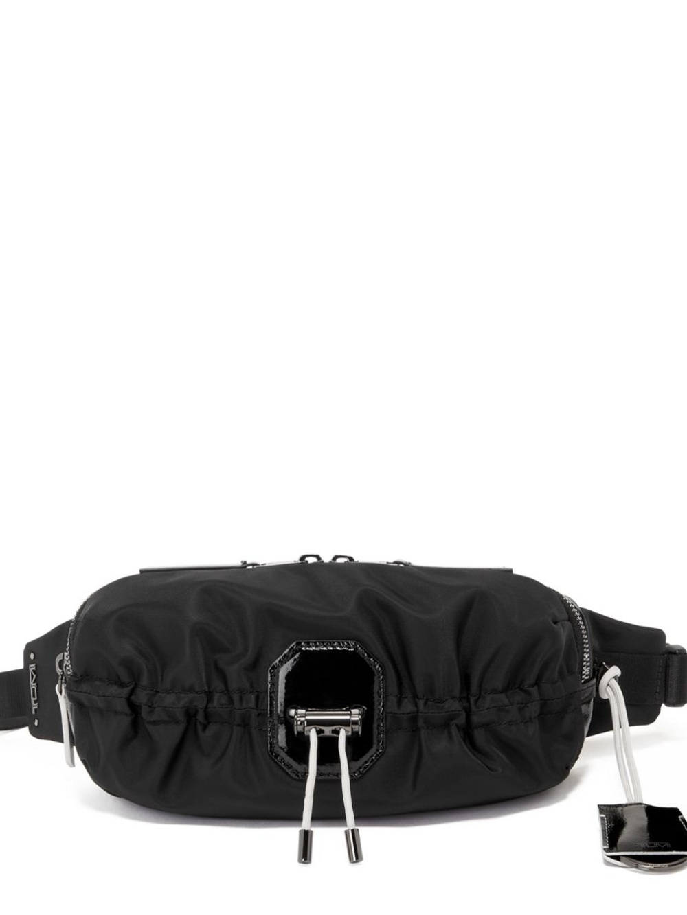 Tumi Black Nylon Belt Bag with Silver Hardware